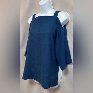 Tibi Women's ‎ Cold Shoulder Top - Size XS Blue